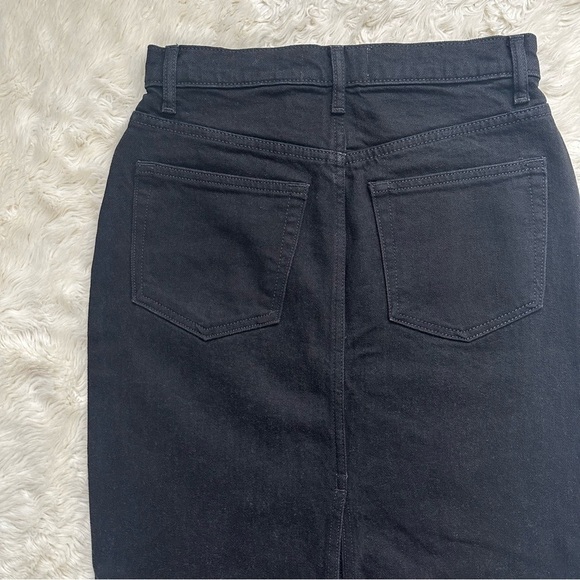Reformation Daria Ultra High Rise Denim Maxi Skirt Nidri Wash Black 26 NWT New - Picture 6 of 12